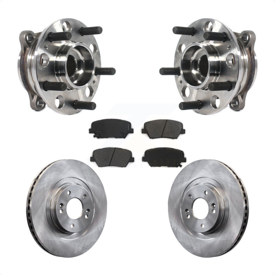 Front Hub Bearing Assembly With Disc Brake Rotors And Semi-Metallic Pads Kit For Kia Sorento Hyundai Santa Fe Sport KBB-116161