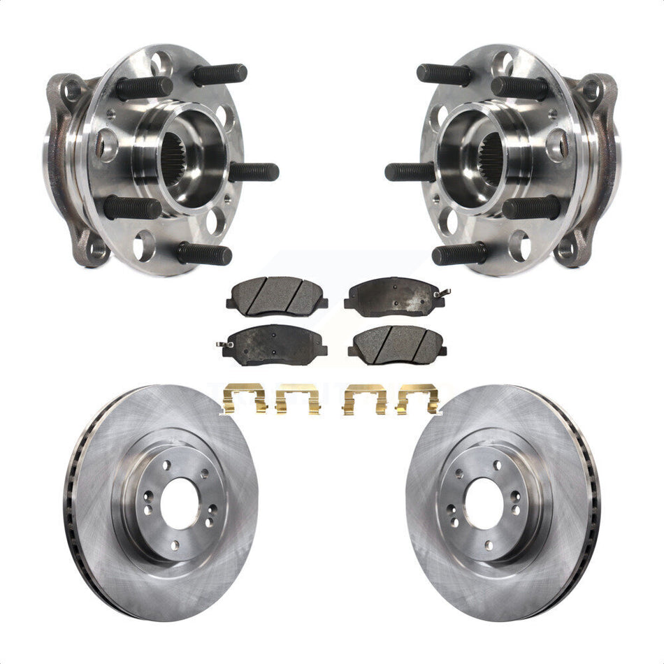 Front Hub Bearing Assembly With Disc Brake Rotors And Ceramic Pads Kit For 2015-2016 Hyundai Santa Fe XL 3.3L KBB-116168