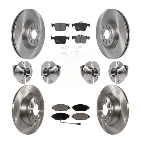 Front Rear Hub Bearing Brake Rotor And Pad Kit (10Pc) For 2018-2022 Volkswagen Tiguan AWD KBB-116209