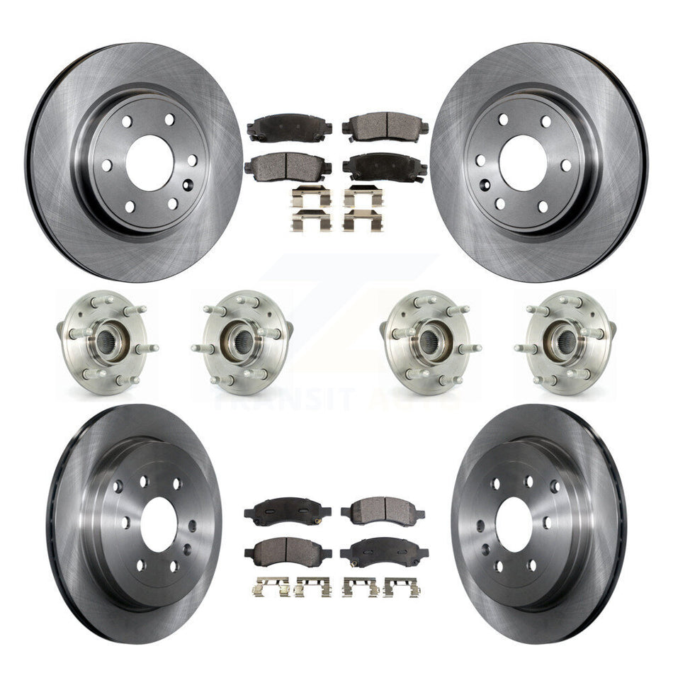 Front Rear Hub Bearings Assembly Disc Brake Rotors And Ceramic Pads Kit (10Pc) For Chevrolet Traverse GMC Acadia Buick Enclave Saturn Outlook Limited KBB-116263