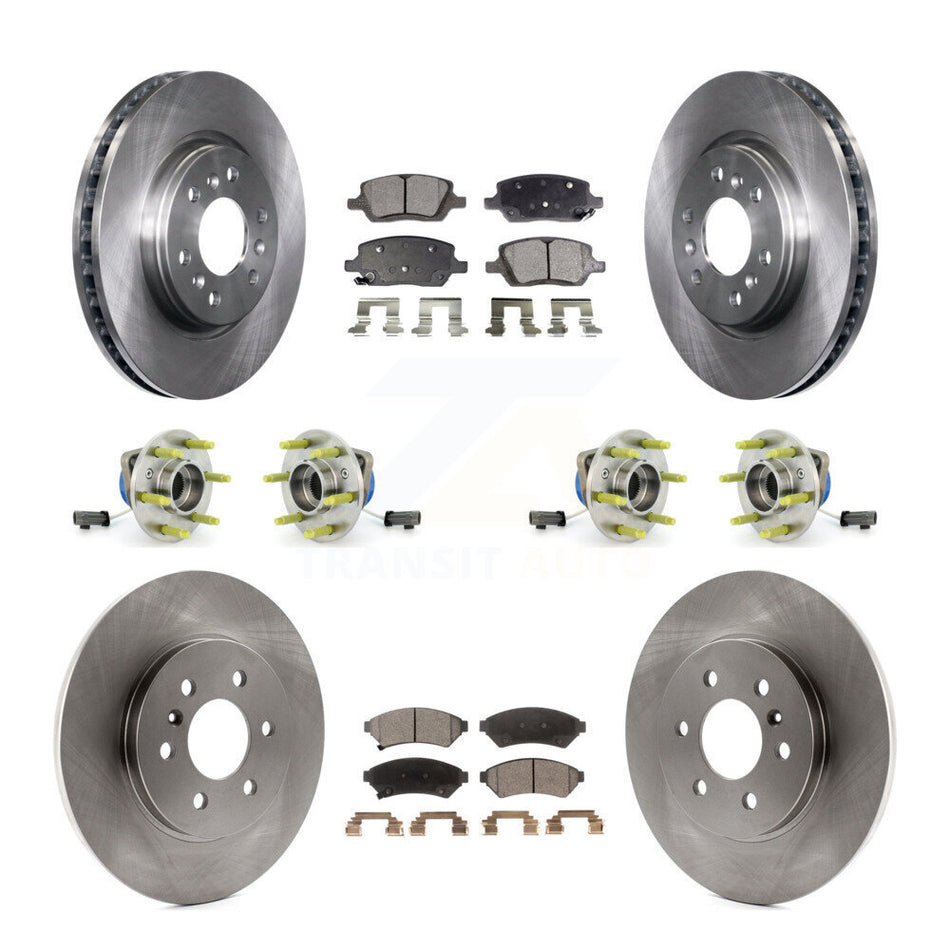 Front Rear Hub Bearings Assembly Disc Brake Rotors And Ceramic Pads Kit (10Pc) For 2006-2006 Chevrolet Uplander Pontiac Montana Buick Terraza Saturn Relay AWD KBB-116286