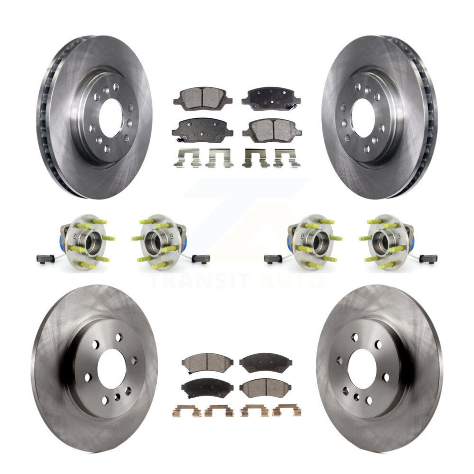 Front Rear Hub Bearings Assembly Disc Brake Rotors And Ceramic Pads Kit (10Pc) For 2006 Saturn Relay AWD With FE1 Suspension FE2 FE3 KBB-116287