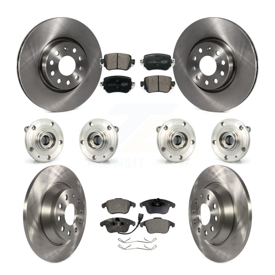 Front Rear Hub Bearings Assembly Disc Brake Rotors And Ceramic Pads Kit (10Pc) For Audi Q3 Quattro KBB-116304