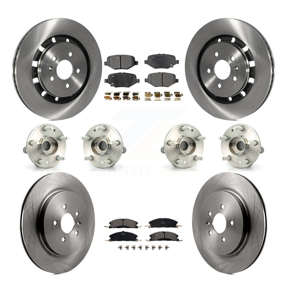Front Rear Hub Bearings Assembly Disc Brake Rotors And Ceramic Pads Kit (10Pc) For Ford Explorer KBB-116306