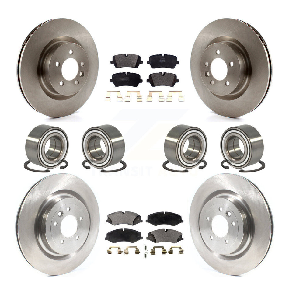Front Rear Wheel Bearings Disc Brake Rotors And Semi-Metallic Pads Kit (10Pc) For 2017 Land Rover Range Sport HSE SE with GAS engine KBB-116465