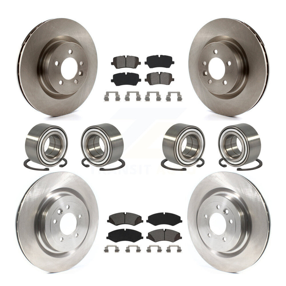 Front Rear Wheel Bearings Disc Brake Rotors And Semi-Metallic Pads Kit (10Pc) For 2017 Land Rover Range Sport HSE SE with GAS engine KBB-116472