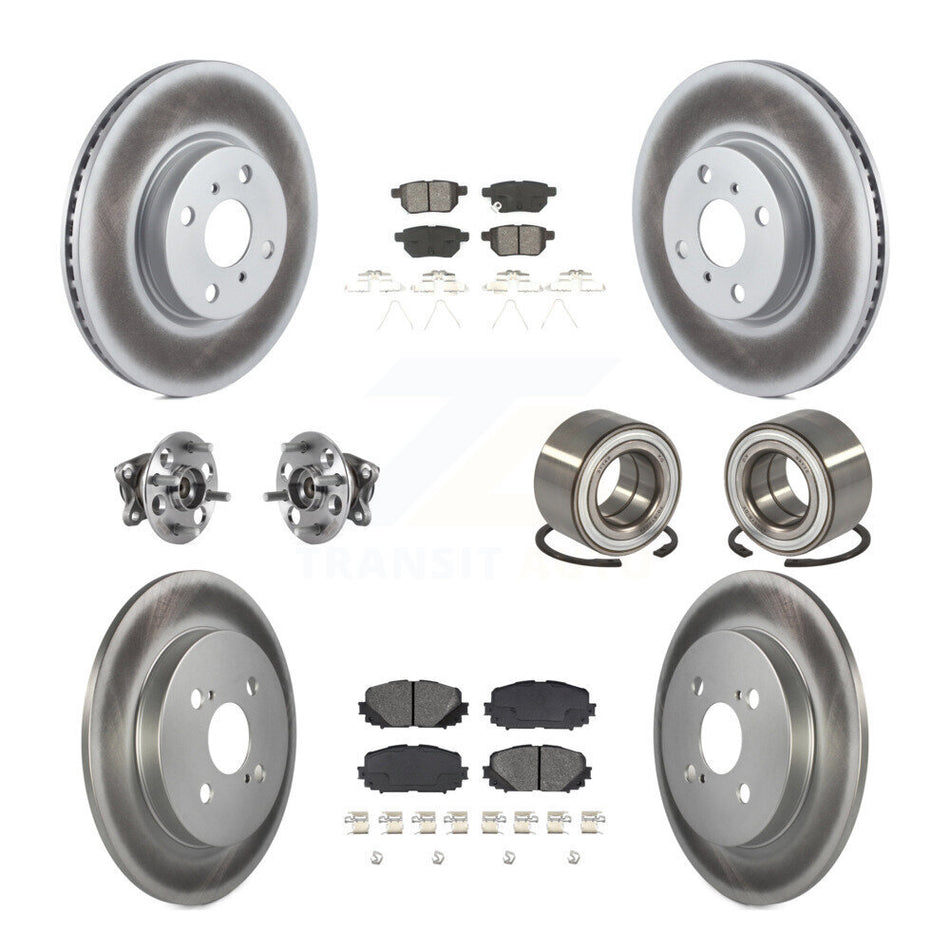 Front Rear Wheel Hub Bearings Assembly Coated Disc Brake Rotors And Semi-Metallic Pads Kit (10Pc) For 2015-2018 Toyota Yaris rear brakes KBB-116509