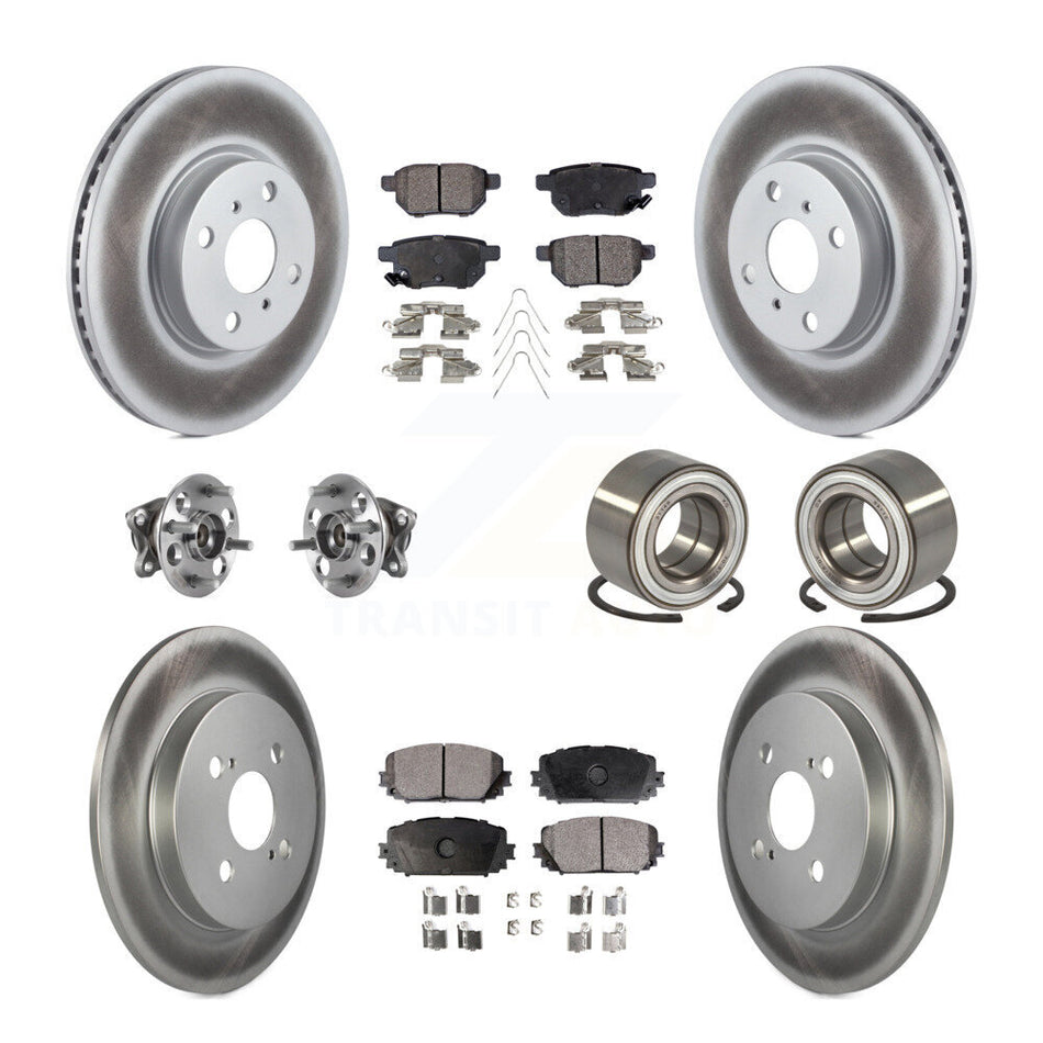 Front Rear Wheel Hub Bearings Assembly Coated Disc Brake Rotors And Ceramic Pads Kit (10Pc) For 2015-2018 Toyota Yaris rear brakes KBB-116513