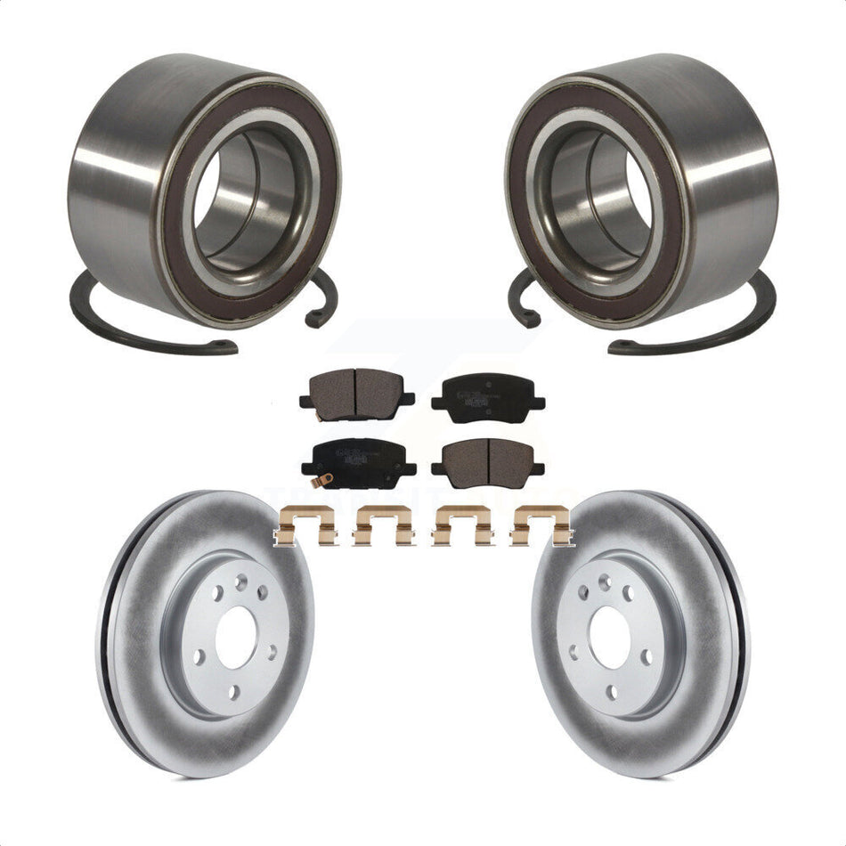 Front Wheel Bearing Coated Disc Brake Rotors And Pads Kit For 2018-2020 Chevrolet Sonic KBB-116520