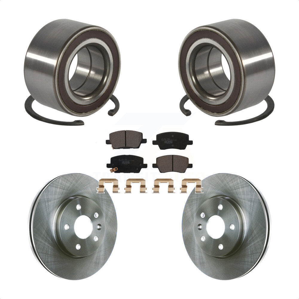 Front Wheel Bearing Disc Brake Rotors And Ceramic Pads Kit For 2018-2020 Chevrolet Sonic KBB-116530