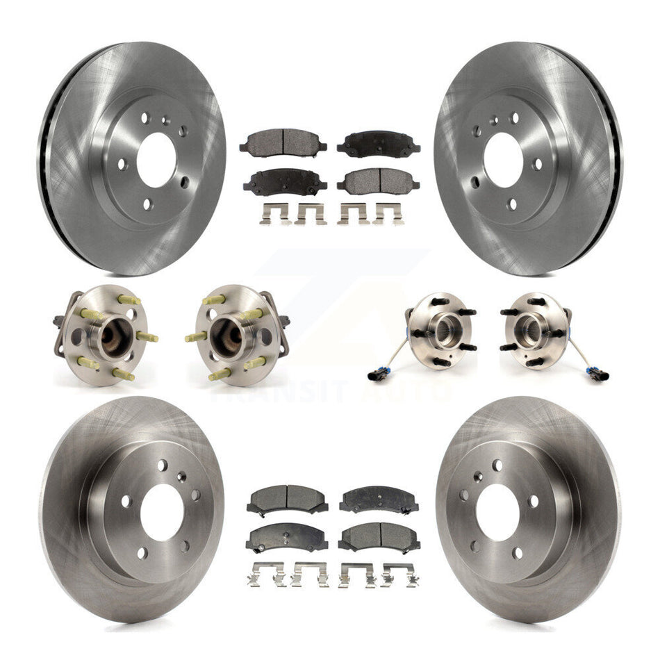 Front Rear Hub Bearings Assembly Disc Brake Rotors And Semi-Metallic Pads Kit (10Pc) For Buick Lucerne KBB-116534