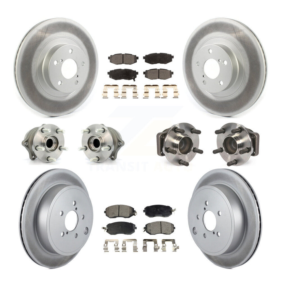 Front Rear Hub Bearings Assembly Coated Disc Brake Rotors And Semi-Metallic Pads Kit (10Pc) For Toyota 86 KBB-116634
