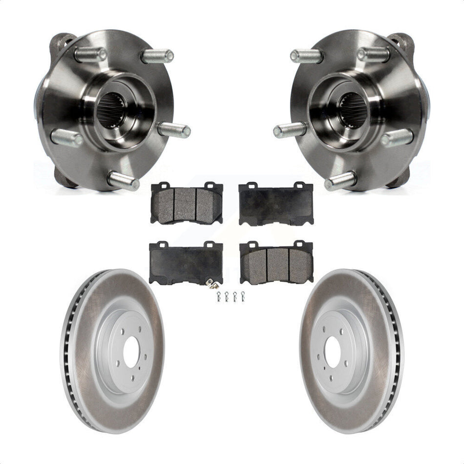 Front Hub Bearing Coated Brake Rotor Pads Kit For INFINITI Q50 Q60 M37 FX50 QX70 Q70 Q70L KBB-116662