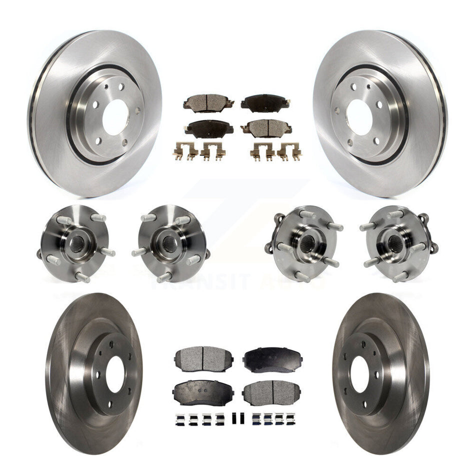 Front Rear Hub Bearings Assembly Disc Brake Rotors And Semi-Metallic Pads Kit (10Pc) For Mazda CX-5 KBB-116767