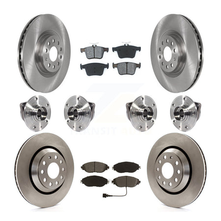 Front Rear Hub Bearing Disc Brake Rotor And Pads Kit (10Pc) For Audi Q3 Volkswagen Arteon KBB-116773