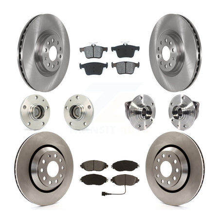 Front Rear Hub Bearings Disc Brake Rotors And Pads Kit (10Pc) For Volkswagen Arteon FWD KBB-116774