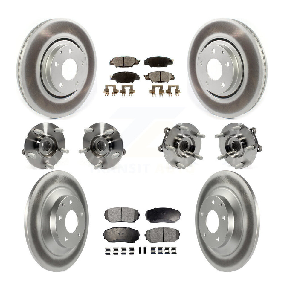 Front Rear Hub Bearings Assembly Coated Disc Brake Rotors And Semi-Metallic Pads Kit (10Pc) For Mazda CX-5 KBB-116812
