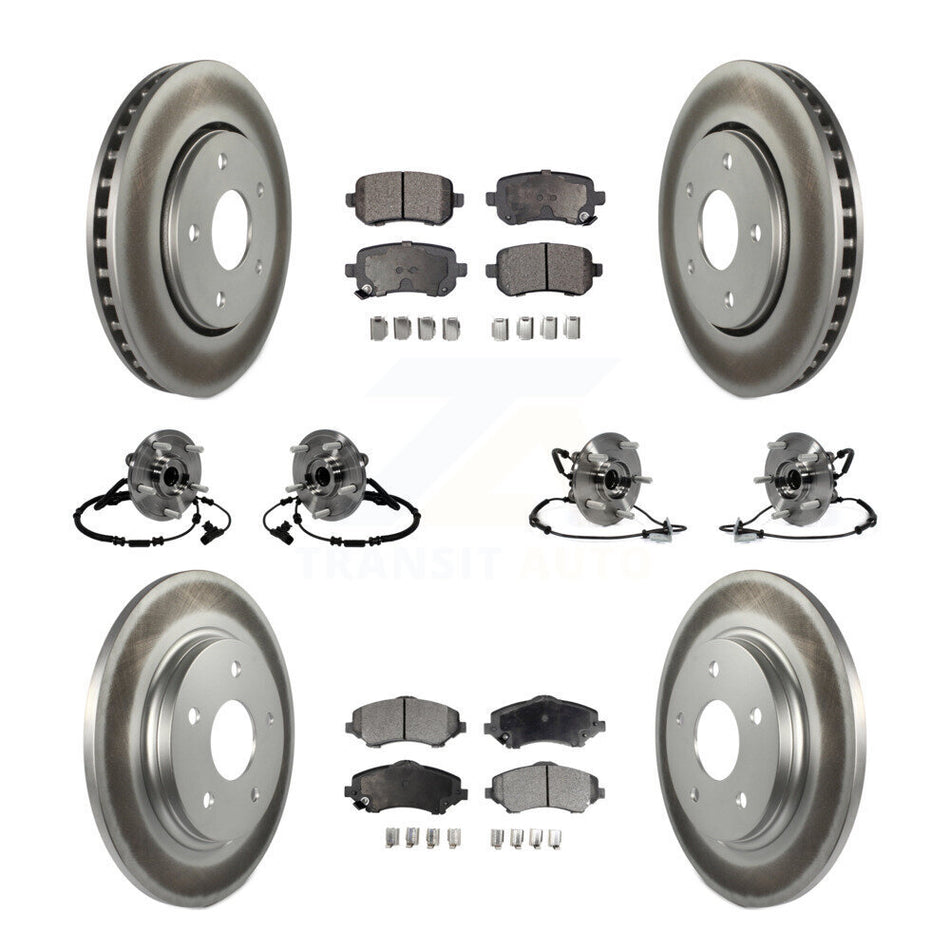Front Rear Hub Bearing Coated Disc Brake Rotor & Pad Kit (10Pc) For 2012-2012 Dodge Grand Caravan Chrysler Town Country Ram C/V With Single Piston Caliper To 03/23/12 KBB-116816