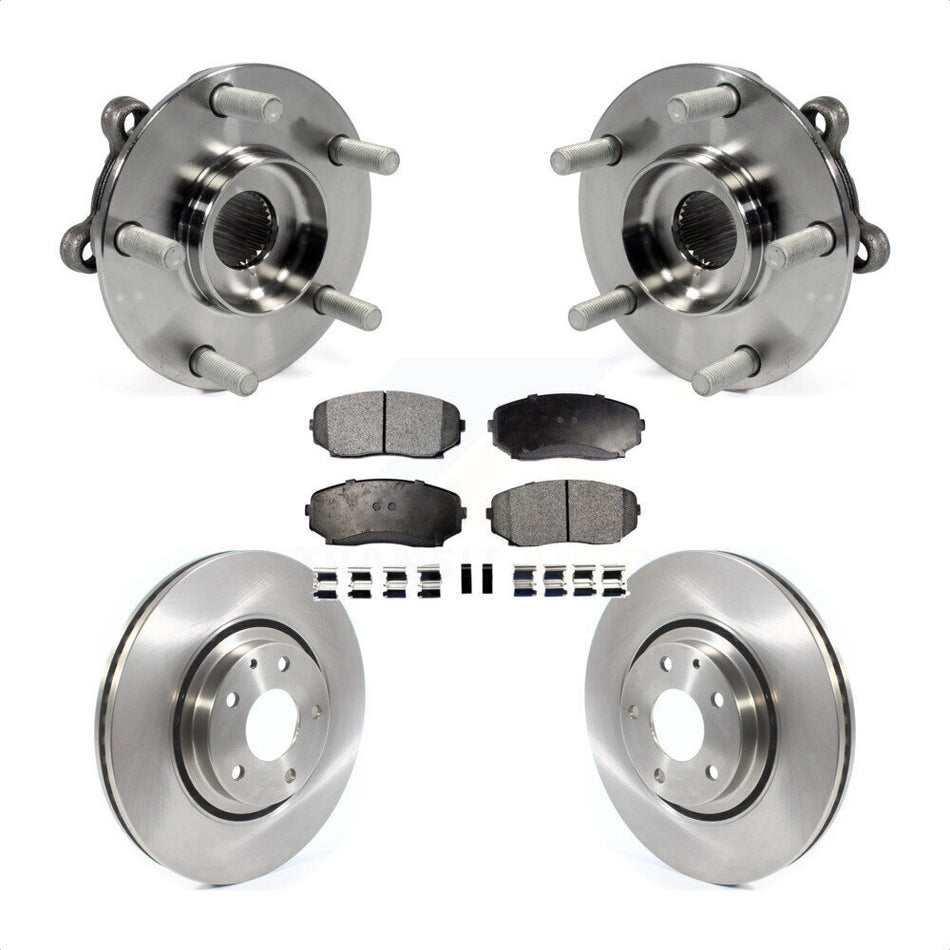 Front Hub Bearing Assembly With Disc Brake Rotors And Semi-Metallic Pads Kit For 2019-2022 Mazda CX-5 Turbocharged KBB-116847