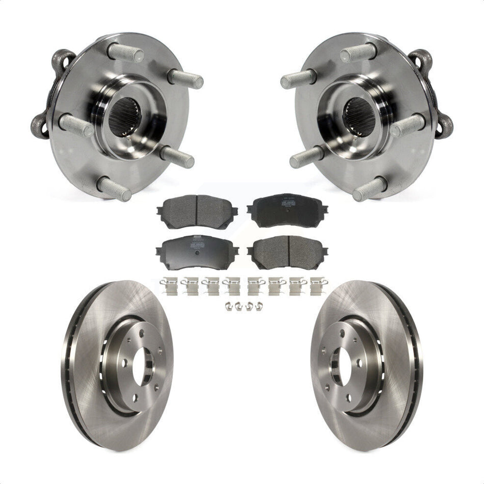 Front Hub Bearing Assembly With Disc Brake Rotors And Semi-Metallic Pads Kit For 2019 Mazda 6 Naturally Aspirated KBB-116848