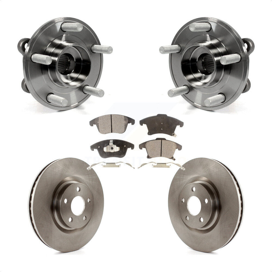 Front Hub Bearing Assembly With Disc Brake Rotors And Semi-Metallic Pads Kit For 2019-2020 Ford Police Responder Hybrid SSV Plug-In KBB-116849
