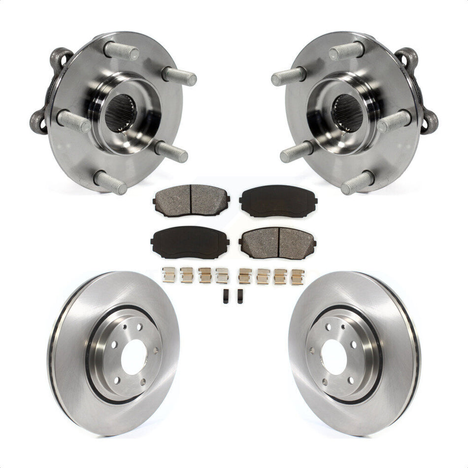 Front Hub Bearing Assembly With Disc Brake Rotors And Semi-Metallic Pads Kit For 2019-2022 Mazda CX-5 Turbocharged KBB-116850