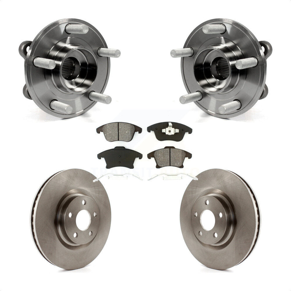 Front Hub Bearing Assembly With Disc Brake Rotors And Semi-Metallic Pads Kit For 2019-2020 Ford Police Responder Hybrid SSV Plug-In KBB-116852
