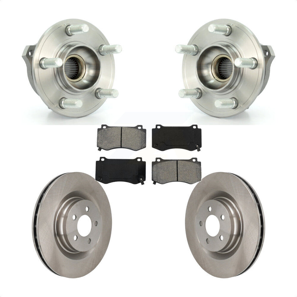 Front Hub Bearing Assembly With Disc Brake Rotors And Semi-Metallic Pads Kit For Dodge Challenger Charger Brembo Brakes GT with AWD KBB-116853