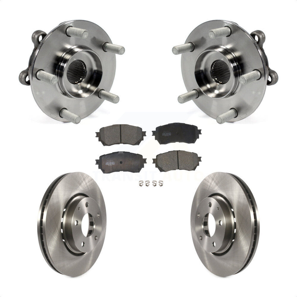Front Hub Bearing Assembly With Disc Brake Rotors And Ceramic Pads Kit For 2019 Mazda 6 Naturally Aspirated KBB-116855