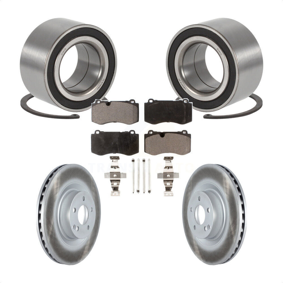 Front Wheel Bearing With Coated Disc Brake Rotors And Ceramic Pads Kit For 2009 Mercedes-Benz S450 KBB-116871