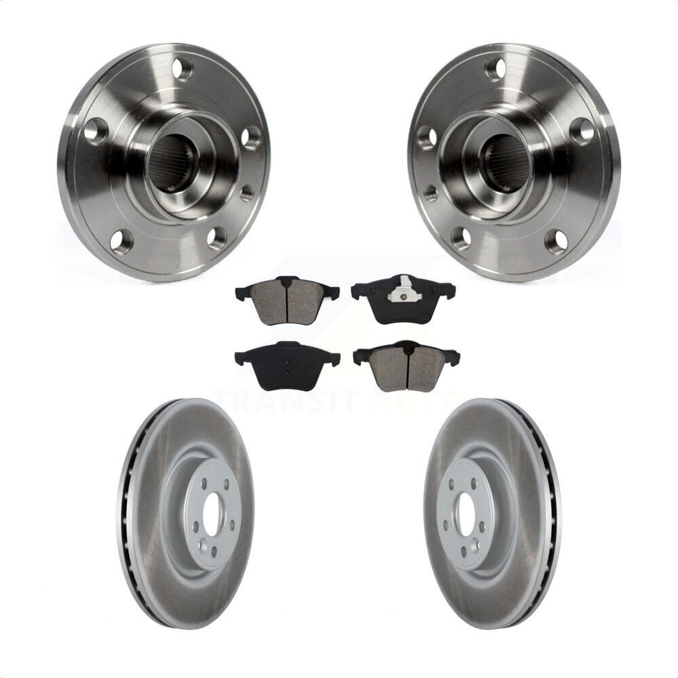 Front Hub Bearing Assembly With Coated Disc Brake Rotors And Semi-Metallic Pads Kit For Volvo S60 XC70 S80 V60 V70 336mm Diameter Rotor KBB-116909