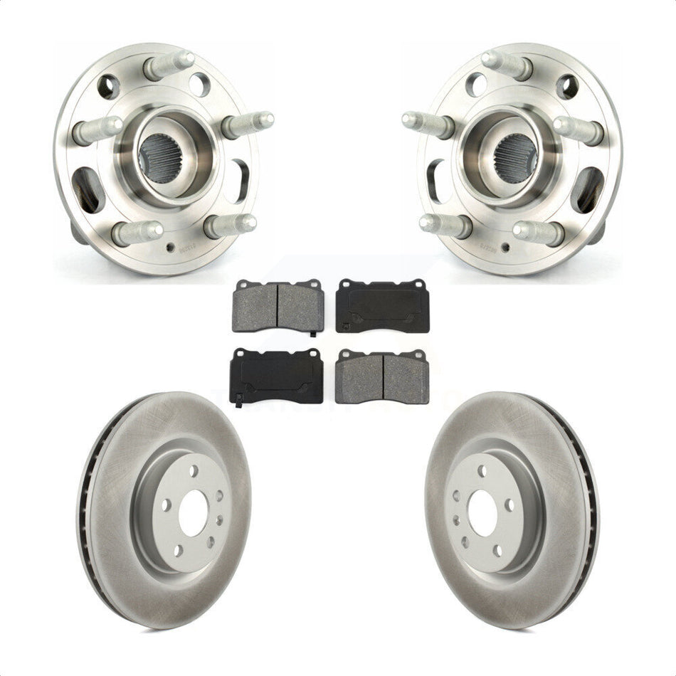 Front Hub Bearing Assembly With Coated Disc Brake Rotors And Semi-Metallic Pads Kit For Cadillac XTS Buick Regal KBB-116913