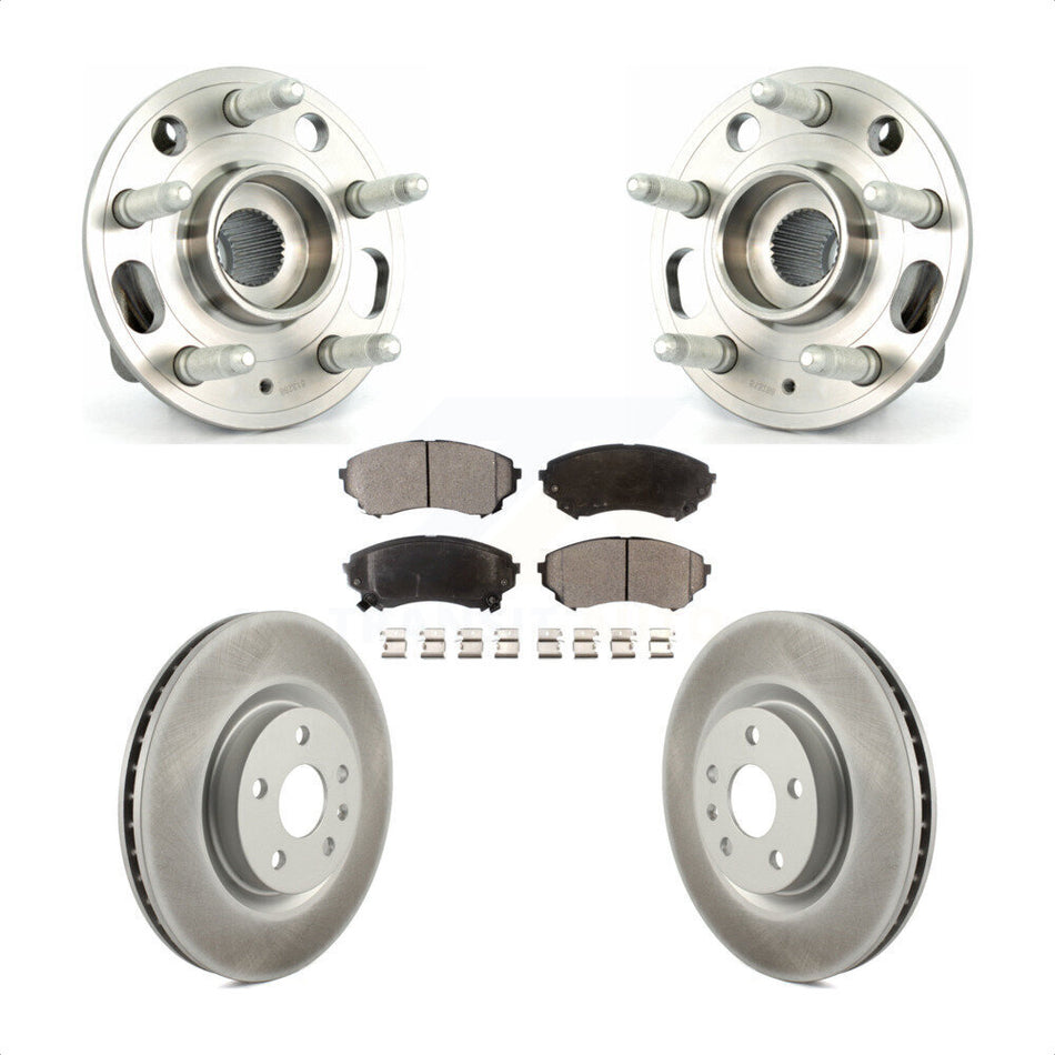 Front Hub Bearing Assembly With Coated Disc Brake Rotors And Ceramic Pads Kit For Cadillac CTS Heavy Duty Brakes KBB-116941