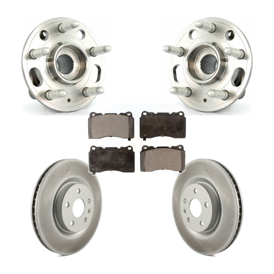 Front Hub Bearing Assembly With Coated Disc Brake Rotors And Ceramic Pads Kit For Cadillac XTS Buick Regal KBB-116943