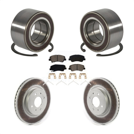 Front Wheel Bearing Coated Disc Brake Rotors And Pads Kit For Kia Rio Hyundai Accent KBB-117033