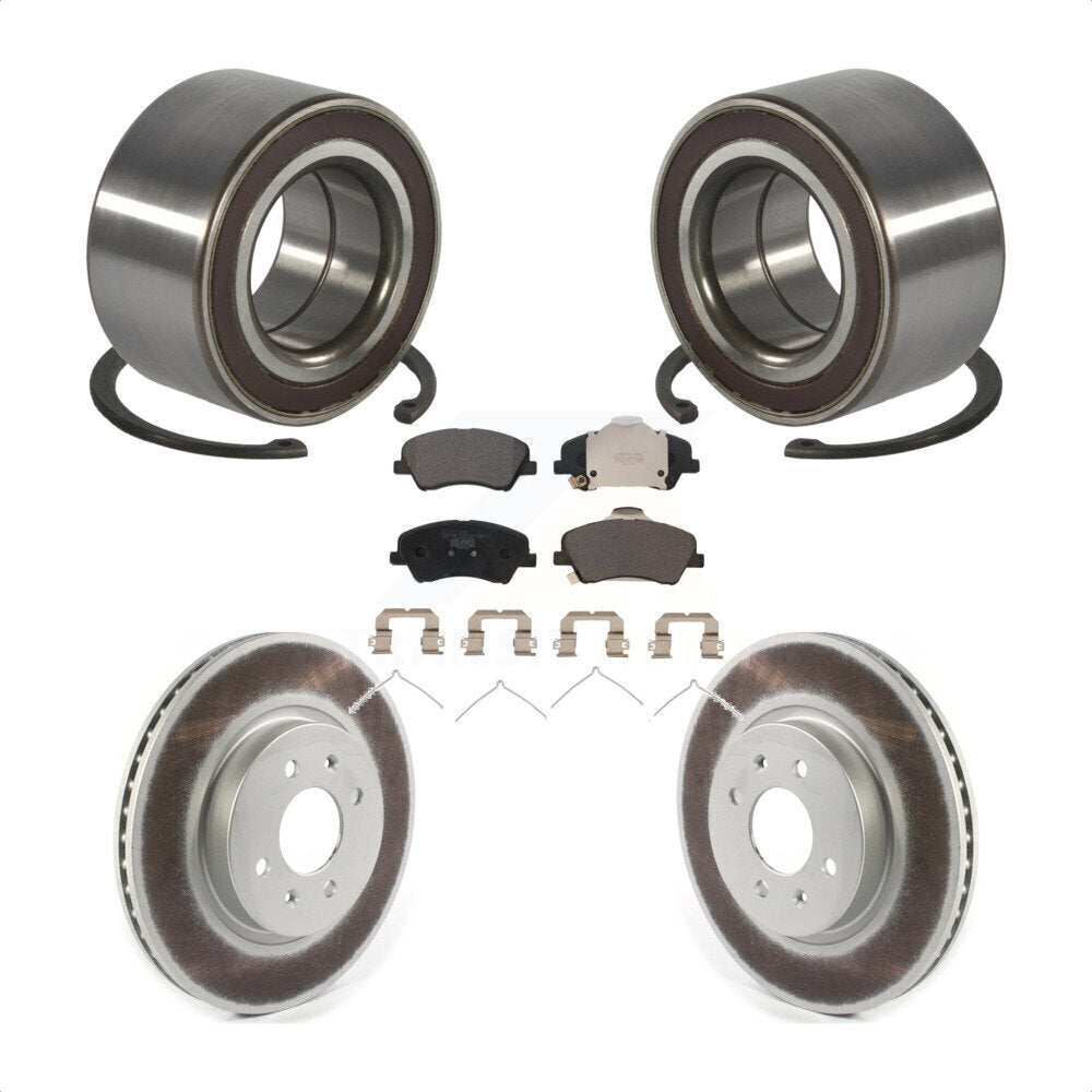 Front Wheel Bearing Coated Disc Brake Rotors And Pads Kit For Kia Rio Hyundai Accent KBB-117035
