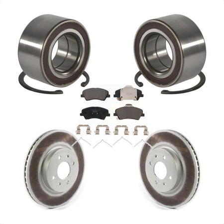 Front Wheel Bearing Coated Disc Brake Rotors And Pads Kit For Kia Rio Hyundai Accent KBB-117035