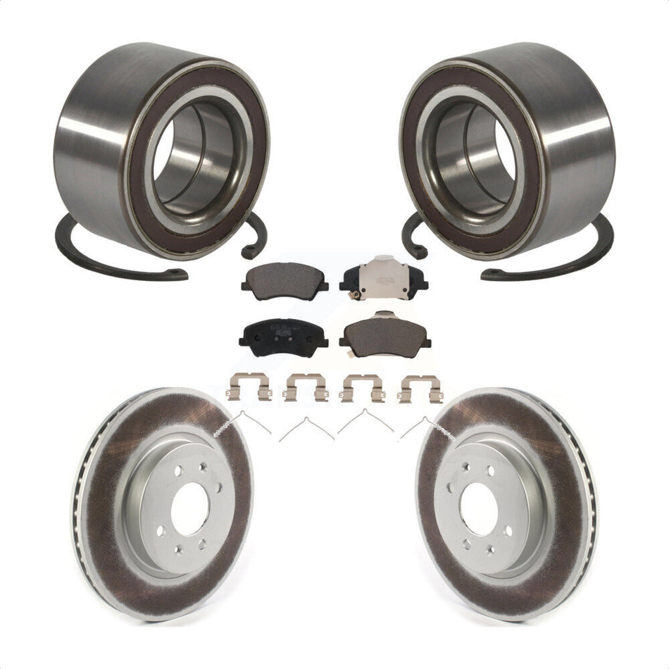 Front Wheel Bearing Coated Disc Brake Rotors And Pads Kit For Kia Rio Hyundai Accent KBB-117035