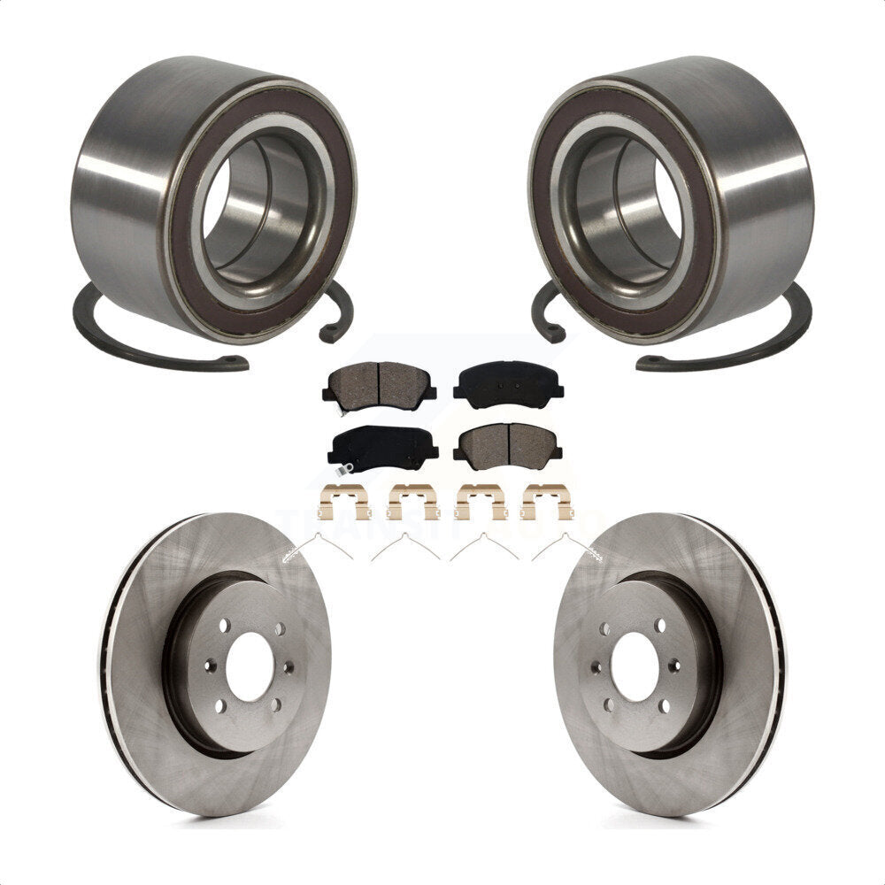 Front Wheel Bearing Disc Brake Rotor And Semi-Metallic Pad Kit For Kia Rio Hyundai Accent KBB-117039