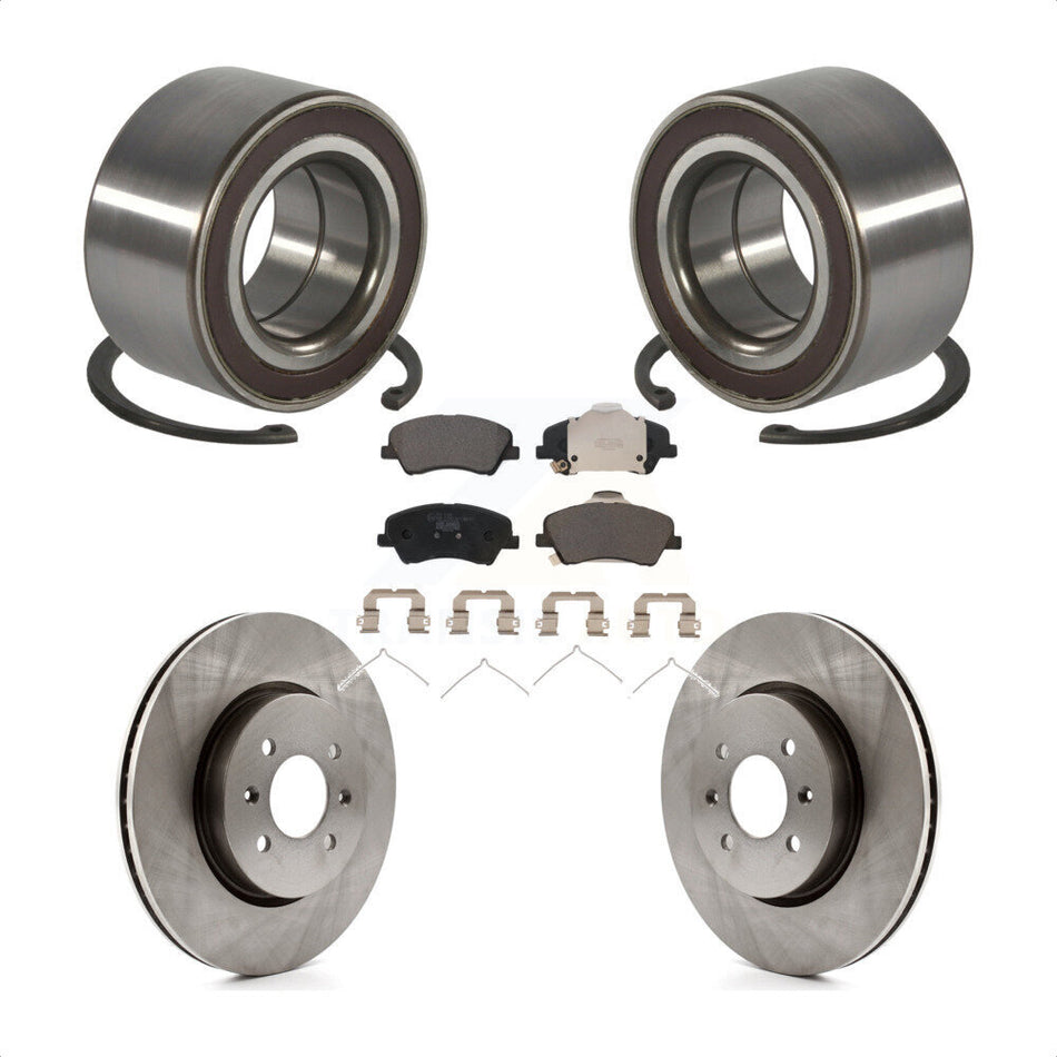 Front Wheel Bearing Disc Brake Rotors And Ceramic Pads Kit For Kia Rio Hyundai Accent KBB-117041