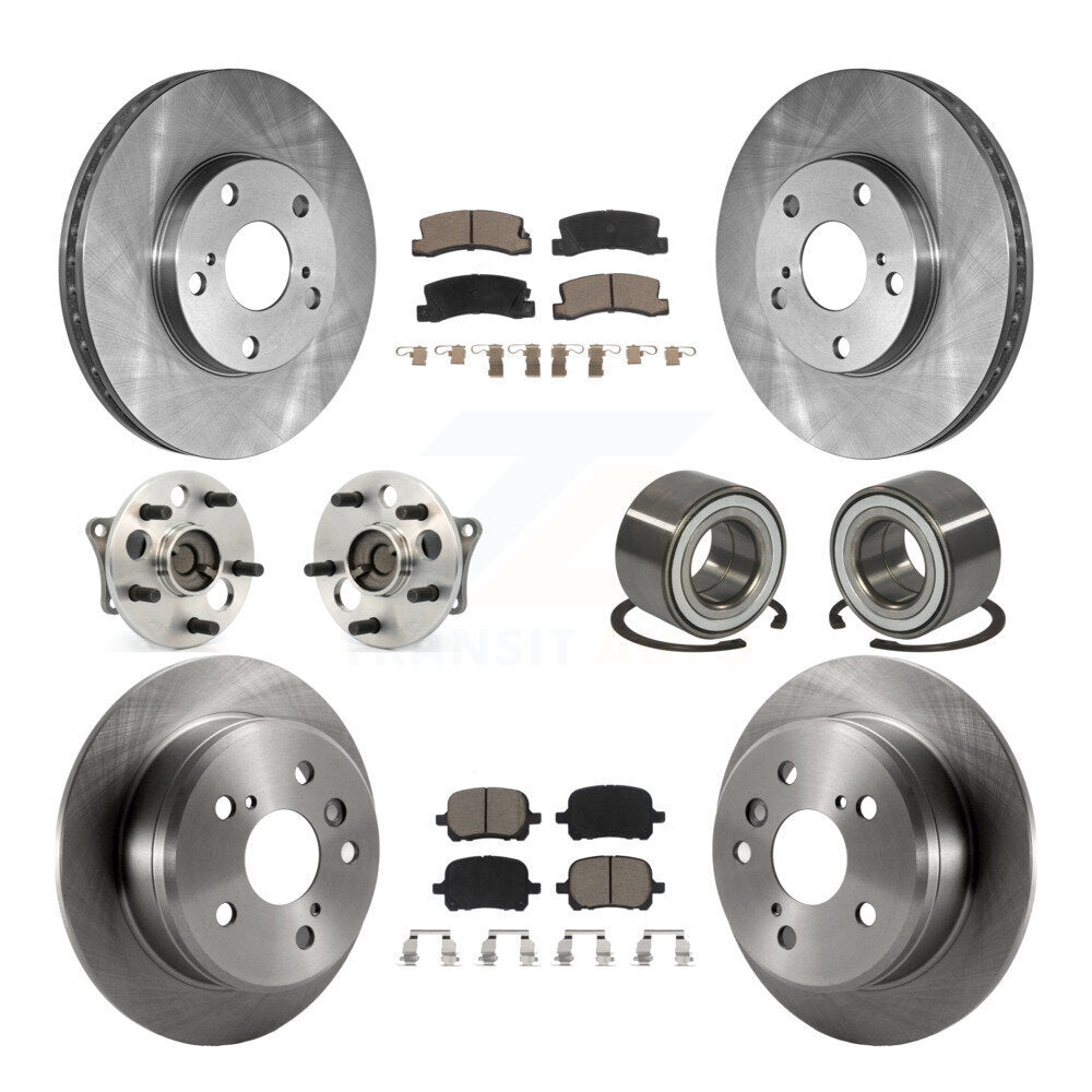 Front Rear Hub Bearing Brake Rotor And Pad Kit (10Pc) For Toyota Camry Solara Lexus ES300 KBB-117269