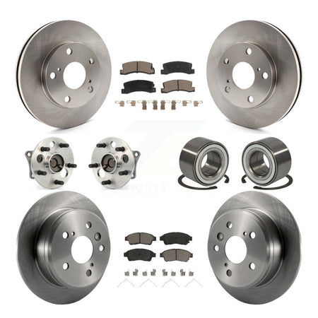 Front Rear Wheel Hub Bearing Disc Brake Rotor And Ceramic Pad Kit (10Pc) For Toyota Camry KBB-117271
