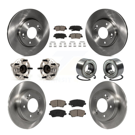 Front Rear Hub Bearing Brake Rotor & Pad Kit (10Pc) For Hyundai Elantra GT Kia Forte Koup KBB-117366