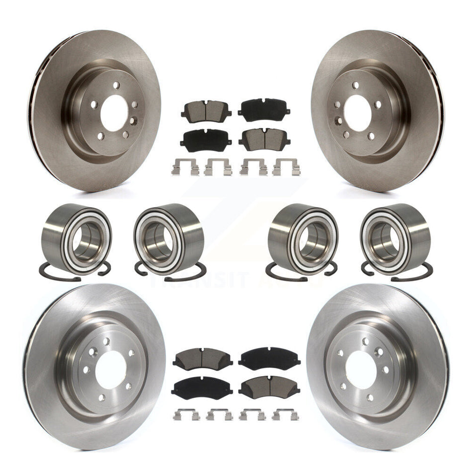 Front Rear Wheel Bearings Disc Brake Rotors And Ceramic Pads Kit (10Pc) For Land Rover Range Sport Discovery KBB-117384