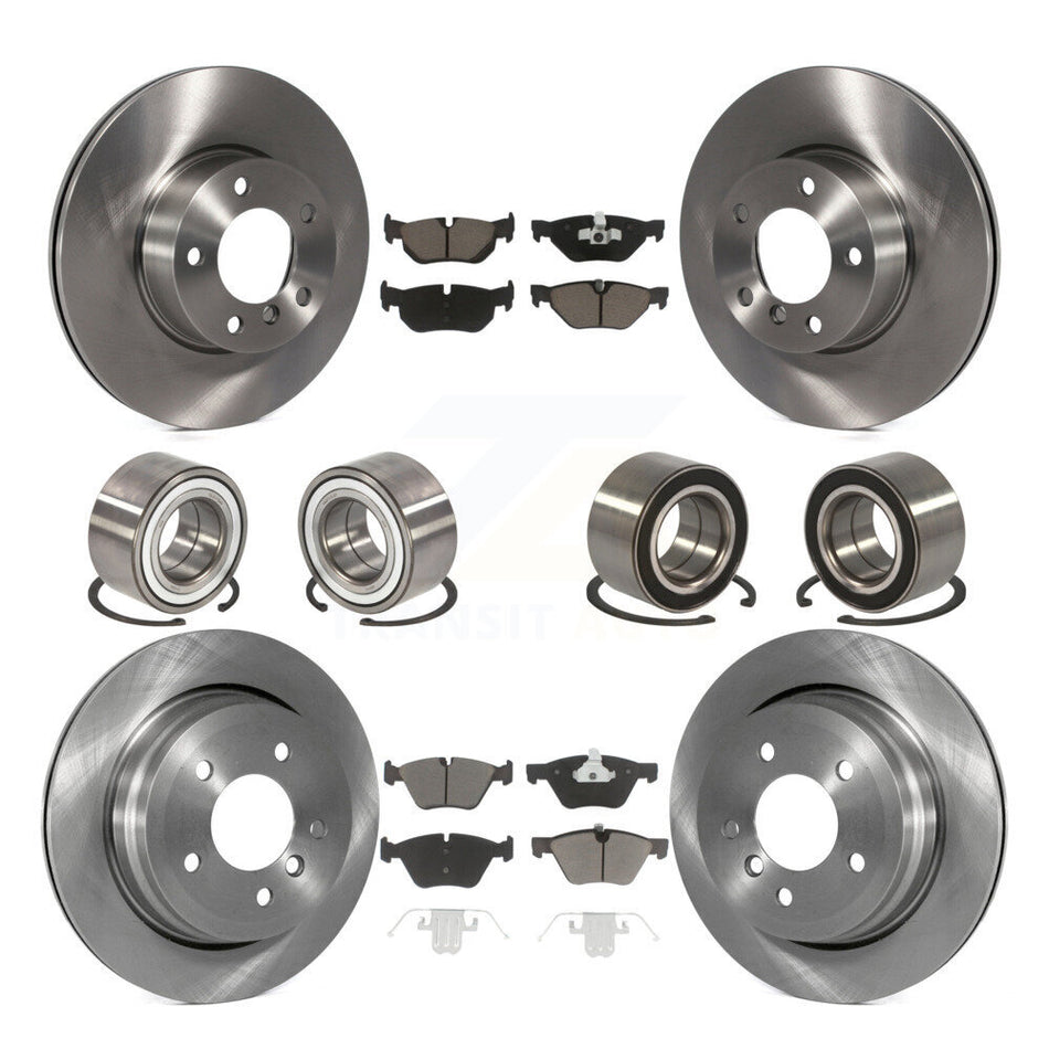 Front Rear Wheel Bearings Disc Brake Rotors And Ceramic Pads Kit (10Pc) For 2008 BMW 328xi To 08 07 KBB-117386
