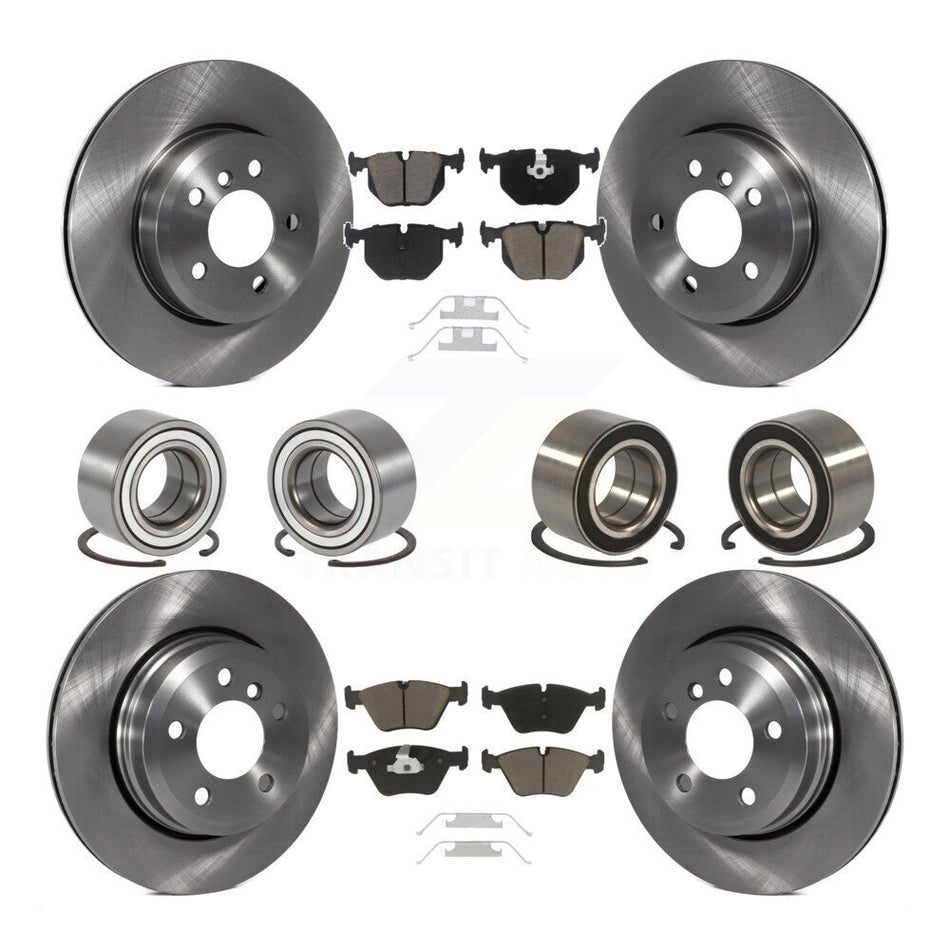 Front Rear Wheel Bearings Disc Brake Rotors And Ceramic Pads Kit (10Pc) For 2004-2010 BMW X3 KBB-117428