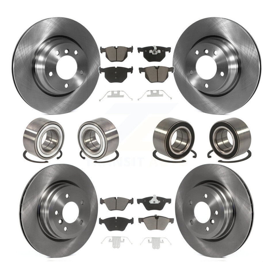 Front Rear Wheel Bearings Disc Brake Rotors And Ceramic Pads Kit (10Pc) For 2006 BMW 330xi KBB-117429