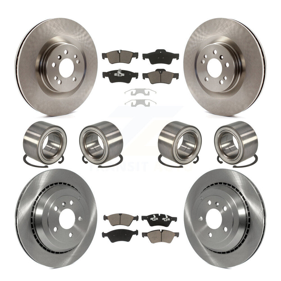 Front Rear Wheel Bearings Disc Brake Rotors And Ceramic Pads Kit (10Pc) For Mercedes-Benz ML350 ML550 KBB-117431