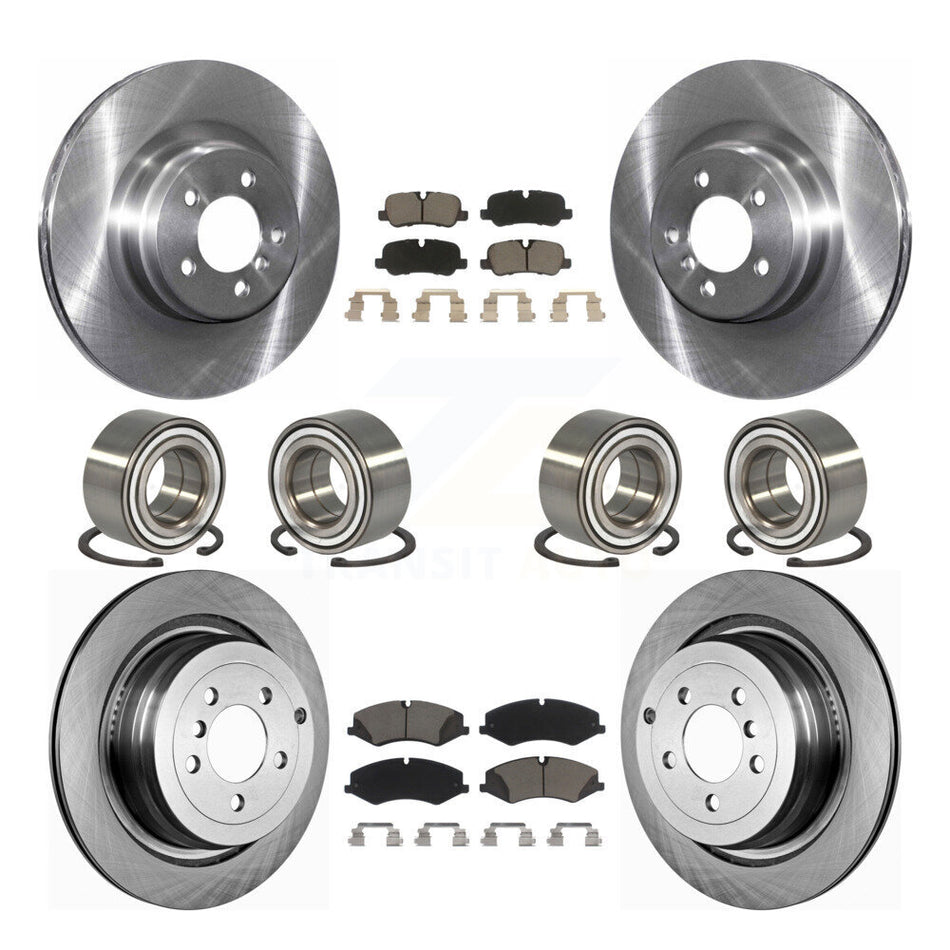 Front Rear Wheel Bearings Disc Brake Rotors And Ceramic Pads Kit (10Pc) For 2010-2012 Land Rover Range Naturally Aspirated KBB-117436