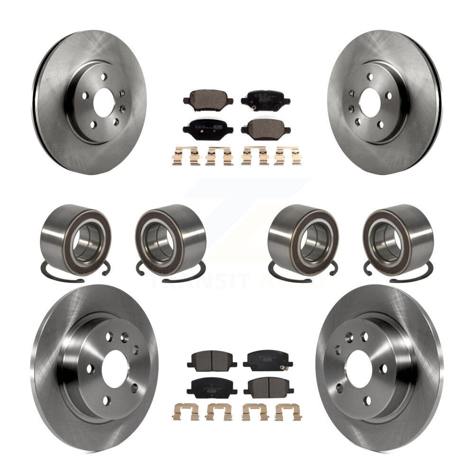 Front Rear Wheel Bearings Disc Brake Rotors And Ceramic Pads Kit (10Pc) For Chevrolet Trax Buick Encore AWD KBB-117478